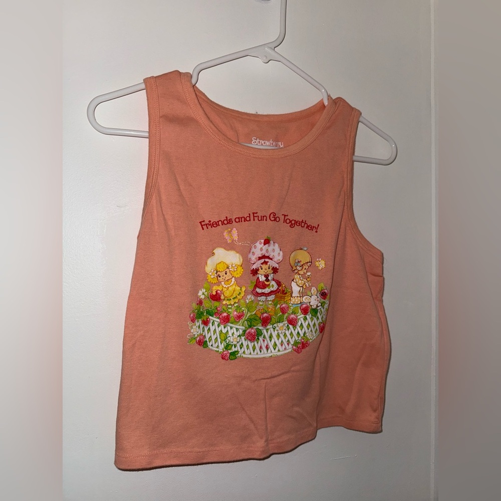 strawberry shortcake orange/peach sleeveless tank top